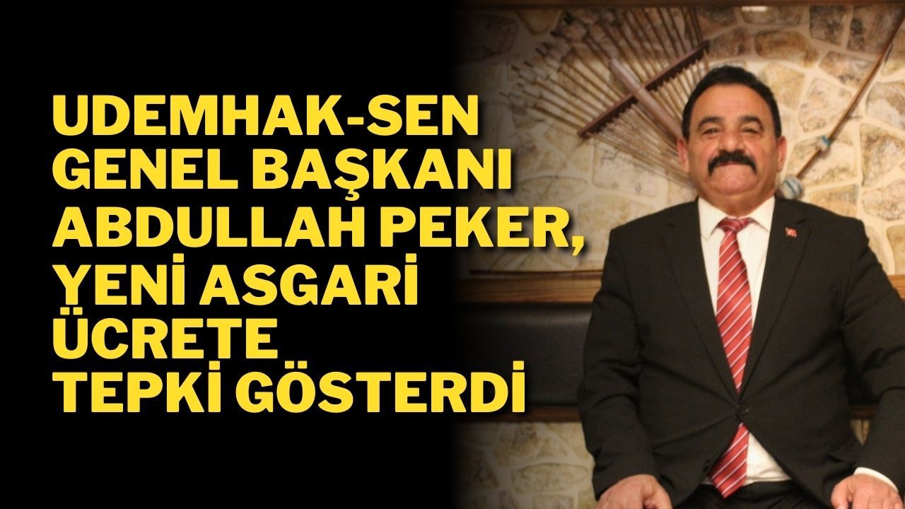 UDEMHAK-SEN Genel Başkanı Abdullah Peker, Yeni Asgari Ücrete Tepki Gösterdi