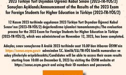 Türkiye Yurt Dışından Öğrenci Kabul Sınavı Sonuçları Açıklandı