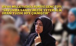 Sivas Milletvekili Rukiye Genç Toy; “Savunma sanayimizde yeterlilik oranı yüzde 80’e çıkmıştır”