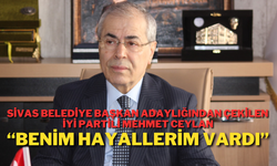 Sivas Belediye Başkan Adaylığından Çekilen İYİ Partili Mehmet Ceylan “Benim Hayallerim Vardı”