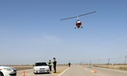 Jandarma Cayrokopter ile Gökyüzünden Trafik Denetimi Yapıyor