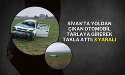 Sivas'ta Yoldan Çıkan Otomobil Tarlaya Girerek Takla Attı: 3 Yaralı
