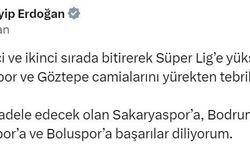 Cumhurbaşkanı Erdoğan’dan TFF 1. Lig’e yükselen takımlara tebrik mesajı