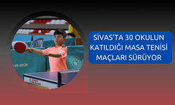 Sivas’ta 30 Okulun Katıldığı Masa Tenisi Maçları Sürüyor