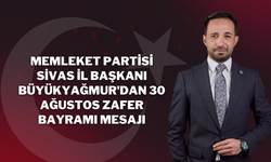 Memleket Partisi Sivas İl Başkanı Fatih Büyükyağmur'dan 30 Ağustos Zafer Bayramı Mesajı