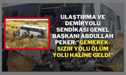 Ulaştırma ve Demiryolu Sendikası Genel Başkanı Abdullah Peker:''Gemerek-Sızır Yolu Ölüm Yolu Haline Geldi''