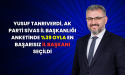 Yusuf Tanrıverdi, AK Parti Sivas İl Başkanlığı Anketinde %39 Oyla En Başarısız İl Başkanı Seçildi