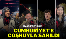 Sivas 7'den 70'e  Cumhuriyet'e Coşkuyla Sarıldı