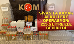 Sivas'ta Kaçak Alkollere Operasyon: 215,5 Litre Ele Geçirildi