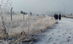 Erzurum Güne Kırağı ve Sis ile Uyandı