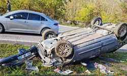 Zonguldak’ta Takla Atan Otomobilde 2 Kişi Yaralandı