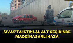 Sivas’ta İstiklal Alt Geçidinde Maddi Hasarlı Kaza