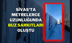 Sivas'ta Metrelerce Uzunluğunda Buz Sarkıtları Oluştu