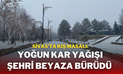 Sivas’ta Kış Masalı: Yoğun Kar Yağışı Şehri Beyaza Bürüdü