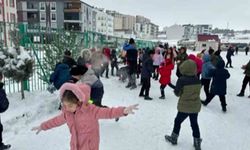 Polis ve Öğrenciler Bahçede Kartopu Savaşına Girdi