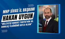 MHP Sivas İl Başkanı Hakan Uygun: “Milliyetçi Hareket Partisi’nin 56. Kuruluş Yıldönümü Kutlu Olsun”