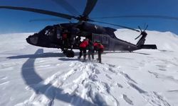 Kar Yağışı Sebebiyle Mahsur Kalan Vatandaş Helikopterle Alındı