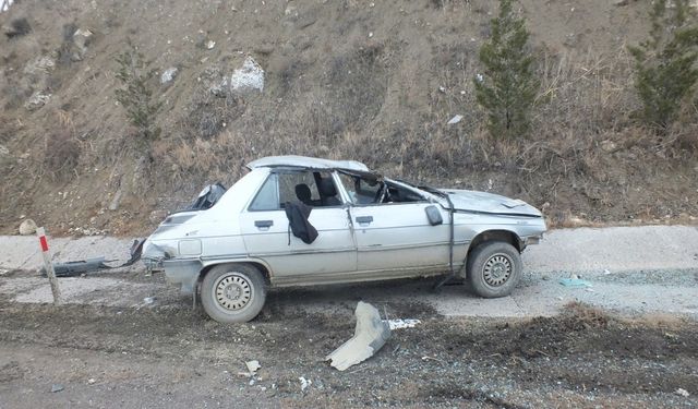 Çankırı'da Meydana Gelen Trafik Kazasında Takla Atan Araçta Yaralanan 2 Kişi!