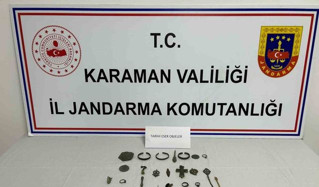 Karaman'da Motosiklette Tarihi Eser Kaçakçılığı: 47 Parça Ele Geçirildi