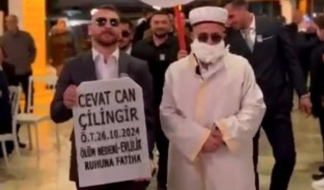 Trabzon’da Renkli Düğün: Arkadaşları Damat İçin Mezarı Andıran Sürpriz Hazırladı