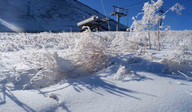 Erzurum Palandöken Dağı'nda Termometreler Eksi 13,5'i Gösterdi