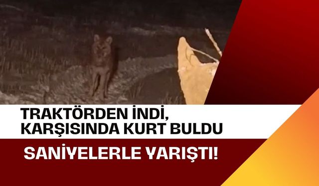 Traktörden İndi, Karşısında Kurt Buldu: Saniyelerle Yarıştı!