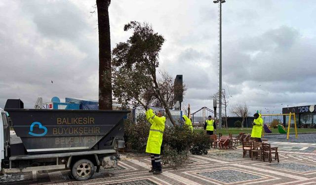 Bandırma ve Erdek'te Fırtına, Günlük Hayatı Olumsuz Etkiledi