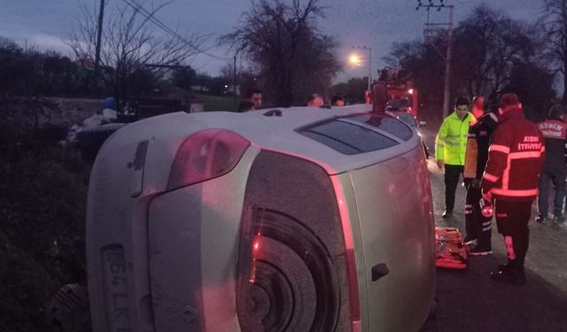 Aydın’da Trafik Kazası: Otomobil Devrildi, Sürücü Yaralandı