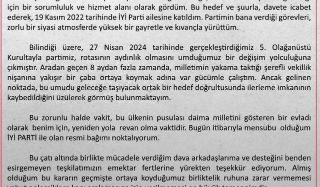 İYİ Parti Sözcüsü Kürşad Zorlu, Partisinden İstifa Etti