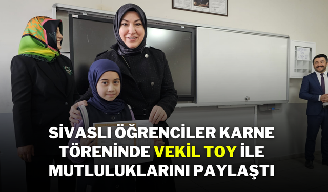 Sivaslı Öğrenciler, Karne Töreninde Vekil Toy ile Mutluluklarını Paylaştı