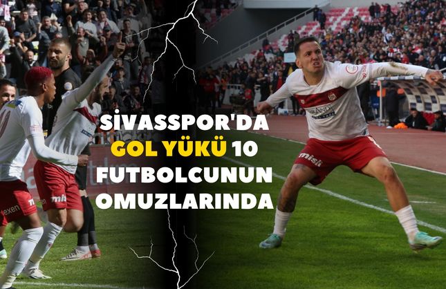 Sivasspor'da Gol Yükü 10 Futbolcunun Omuzlarında