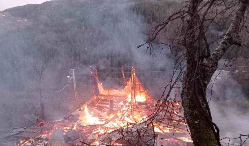 Kastamonu'da Ahşap Ev Yangında Kullanılamaz Hale Geldi