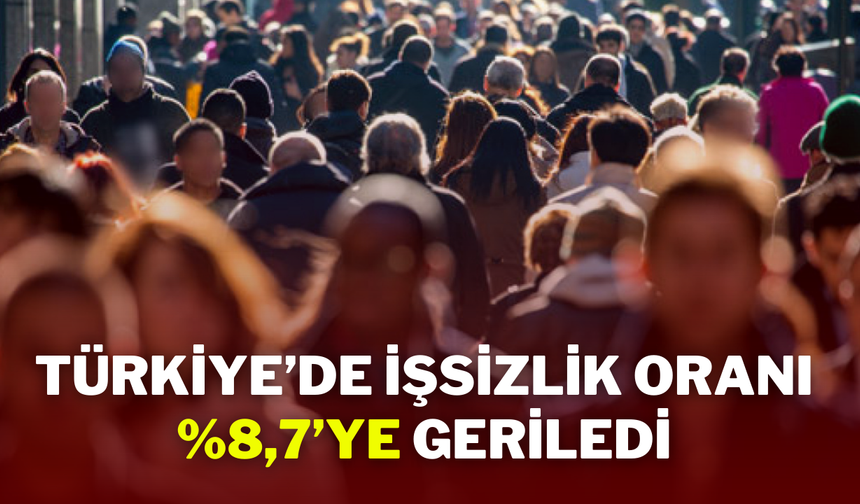 Türkiye’de İşsizlik Oranı %8,7’ye Geriledi