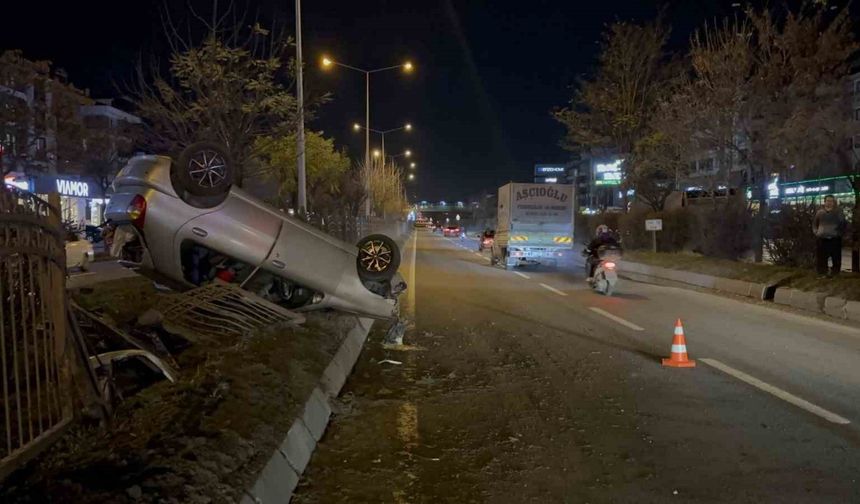 Bolu’da Alkollü Sürücü Kaza Yaptı: Otomobil Ters Döndü