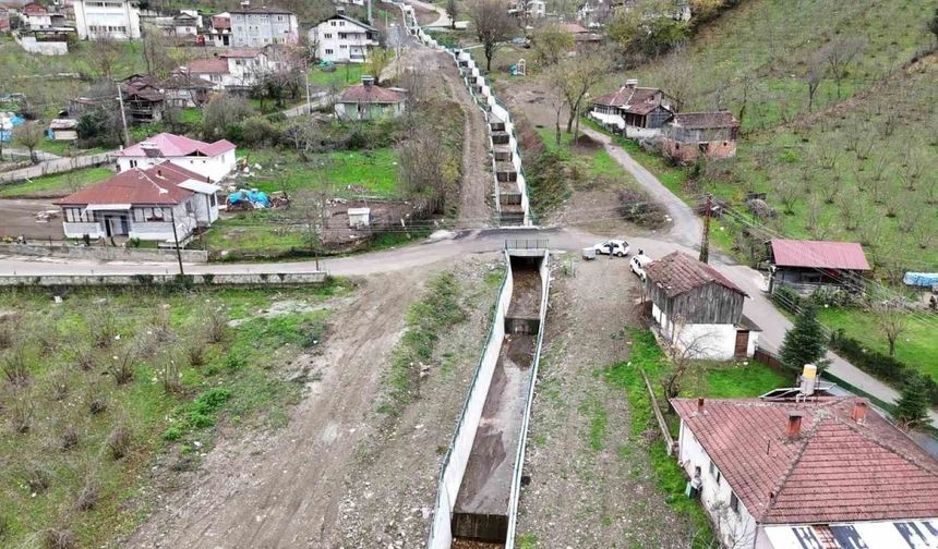 Düzce Gölyaka'da Domoz Deresi Taşkın Kontrol Projesi Tamamlandı