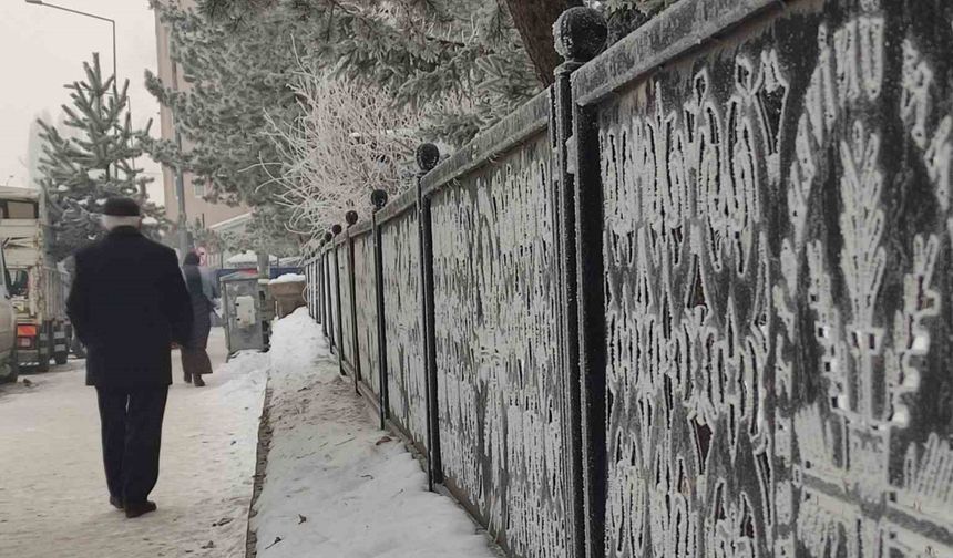 Ardahan’ı Sibirya Soğukları Vurdu, Eşyalar ve Ağaçlar Kırağı Tuttu