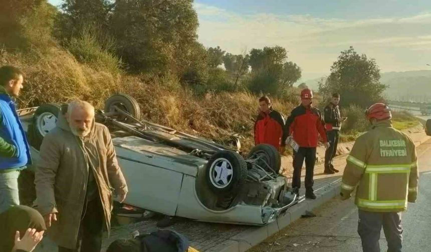 Bandırma’da Tofaş Takla Attı: Sürücü Yaralandı