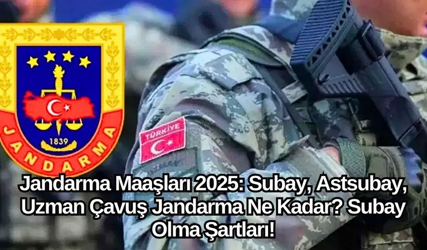 Jandarma Maaşları 2025: Subay, Astsubay, Uzman Çavuş Jandarma Ne Kadar? Subay Olma Şartları!